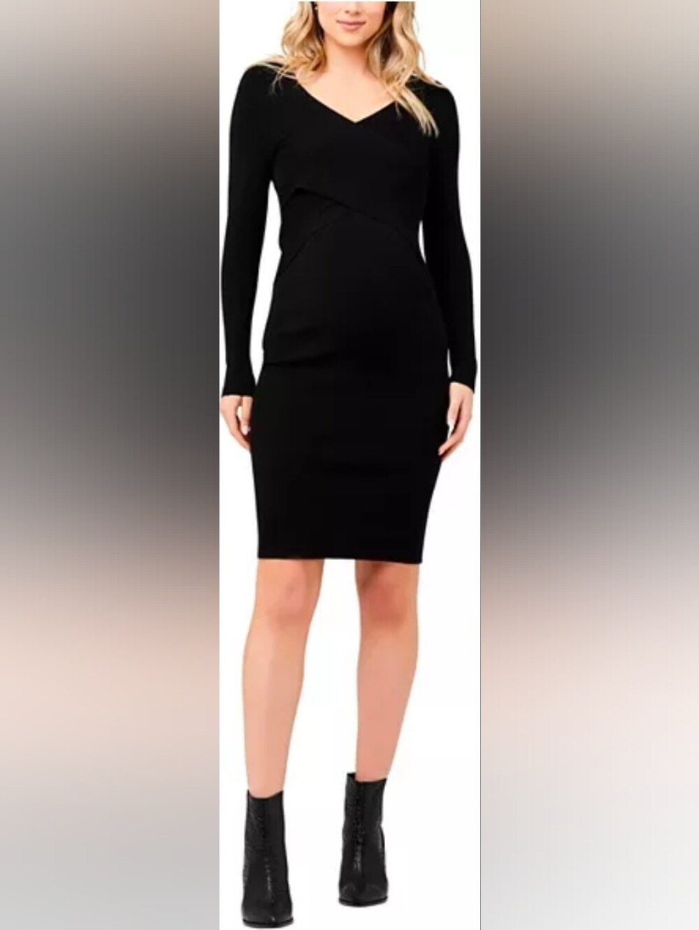 Ripe Black Long-Sleeve Maternityand Nursing Dress
